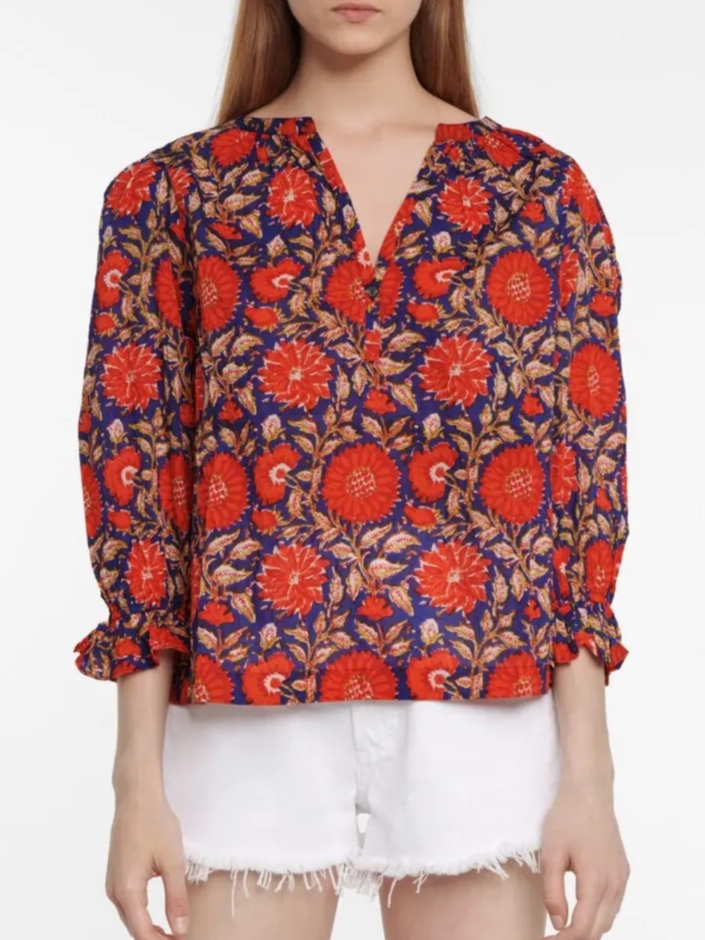 Velvet By Graham and Spencer Millie Floral Cotton Top | Small